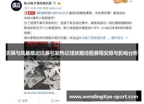 天猫与风暴推迟比赛引发热议球迷期待新赛程安排与影响分析